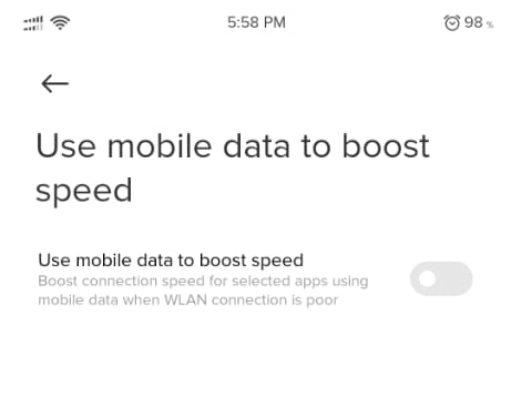Use mobile data to boost speed