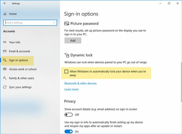 Fix Windows 10 Dynamic Lock Not Working Issue