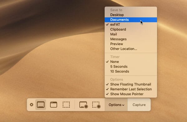 Change Default Screenshot Save Location on macOS Mojave