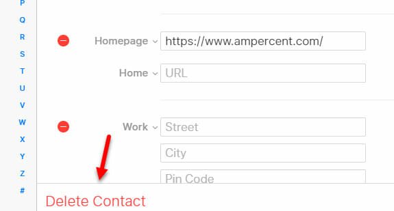 Delete contacts from iCloud