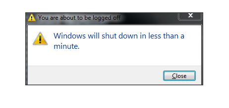 Automatically shutdown windows PC popup