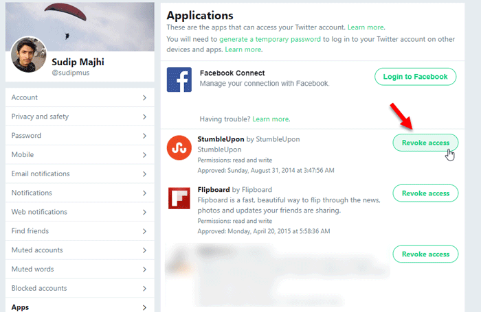 How to revoke app access to your Twitter profile