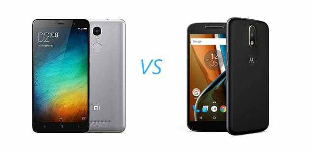 Xiaomi Redmi Note 3 vs Motorola Moto G4 Comparison