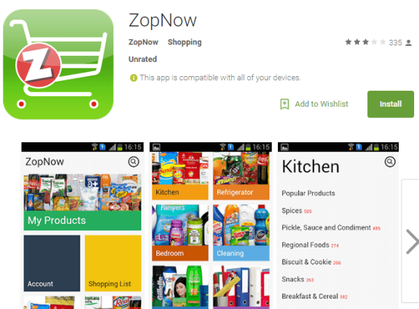 ZopNow Android App