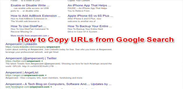 copy Urls from google search feat