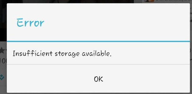 insufficient storage available
