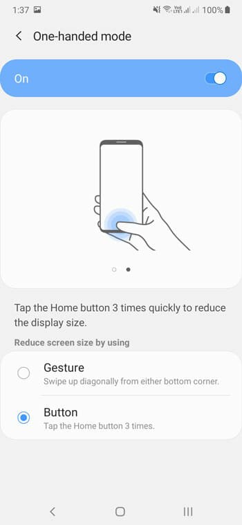 How To Activate One-Handed Operations In Samsung Mobile