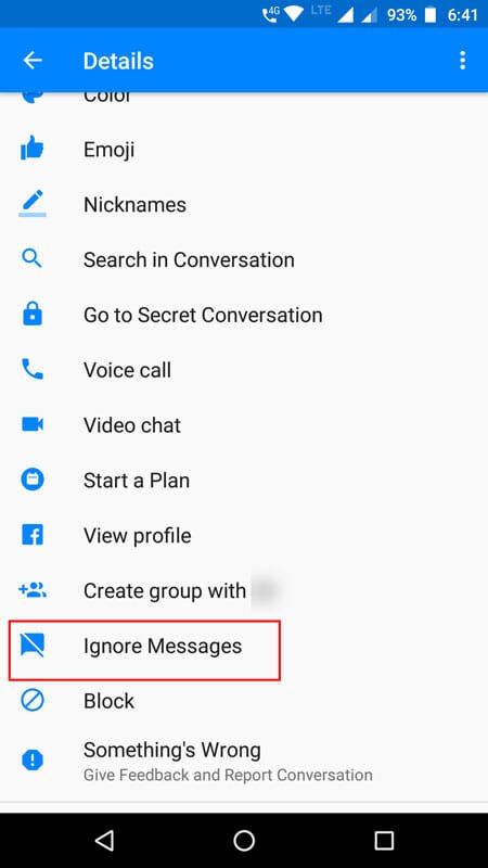 Ignore Someone on Messenger
