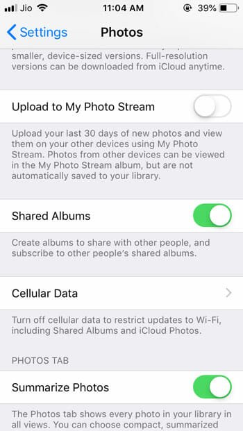 Set up and start using Shared Album in iOS