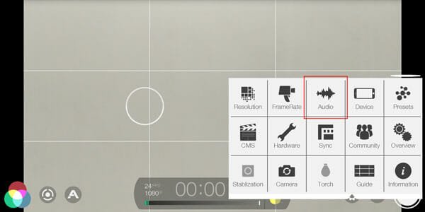 Choose Audio Recorder in Filmic Pro