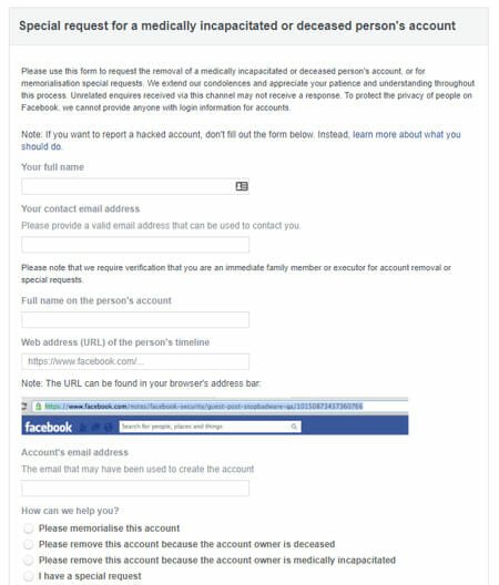 Delete Facebook Account of a Deceased Person