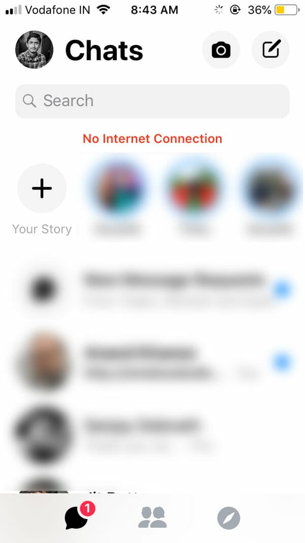 Facebook iphone to unable connect to