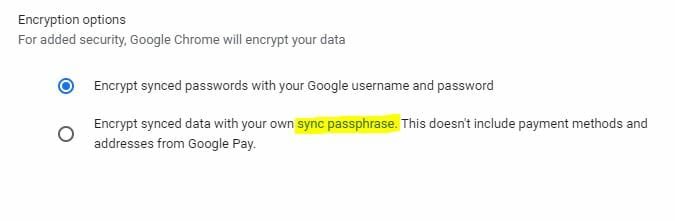 google-chrome-extensions-not-working-sync-passphrase-option