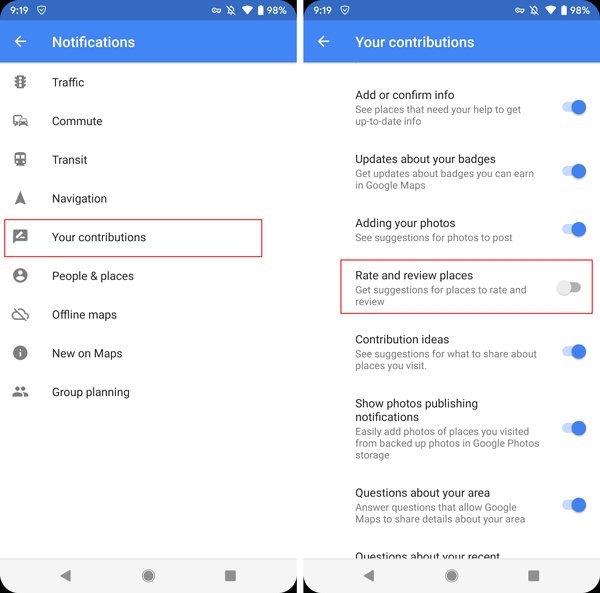 How To Disable Google Maps Review Requests