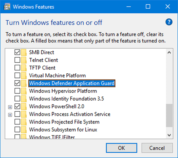 Windows Defender Application Guard browser extension