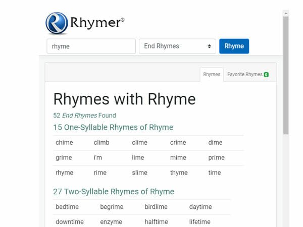 reimemaschine Best Sites To Find Rhyming Words