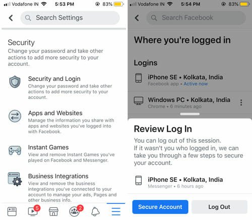 How To Log Out Of Facebook Messenger On iOS using Facebook app