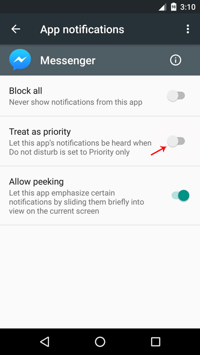 Allow Particular App to Show Notifications on Do not Disturb