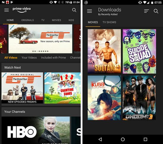 Amazon Prime Best Android Apps to Watch Movies and TV Shows