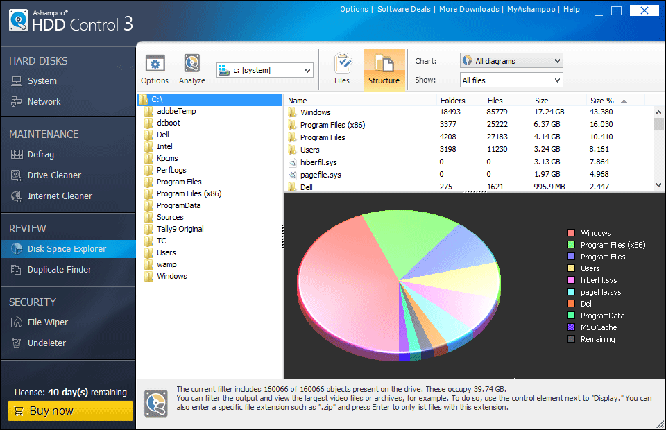 Ashampoo HDD Control 3 Disk Space Explorer