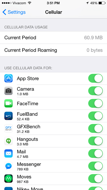 Cellular Data Usage checker for iOS