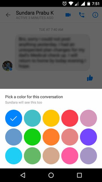 Change Chat Color in Facebook Messenger