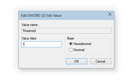 Change value data of Threshold