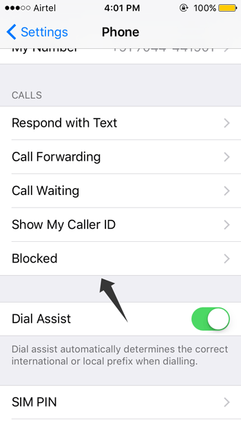 Check blocked numbers on iOS