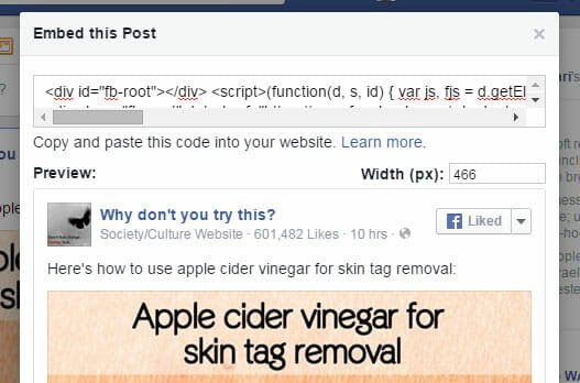 Copy-code-to-embed-facebook-post