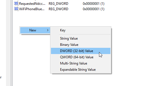 Create DWORD 32 but value
