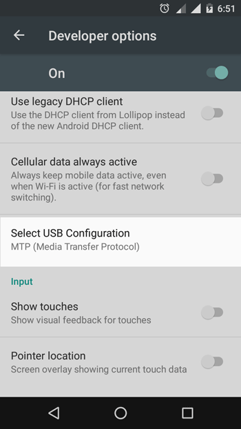 Default USB Connection Type on Android
