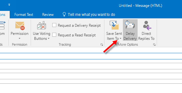 Delay Deliver in Outlook 2016