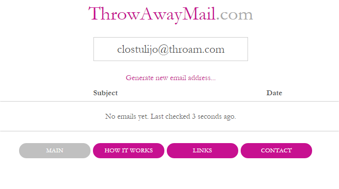 Disposal email address_throw away email