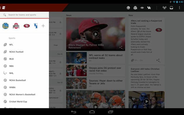 ESPN app for Android
