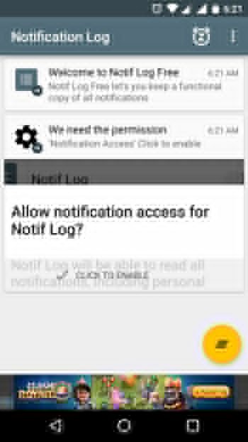 Enable Notif Log on Android