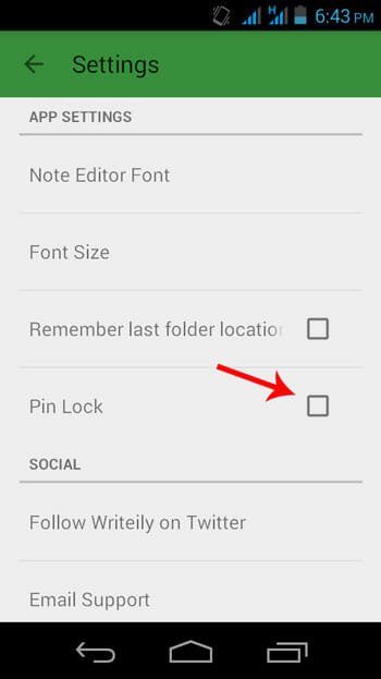 Enable-PIN-lock-in-Writeily-Pro