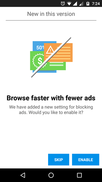 Enable ad blocker in opera mini for android
