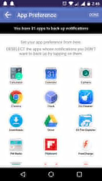 Exclude apps from providing notifications to Notibox