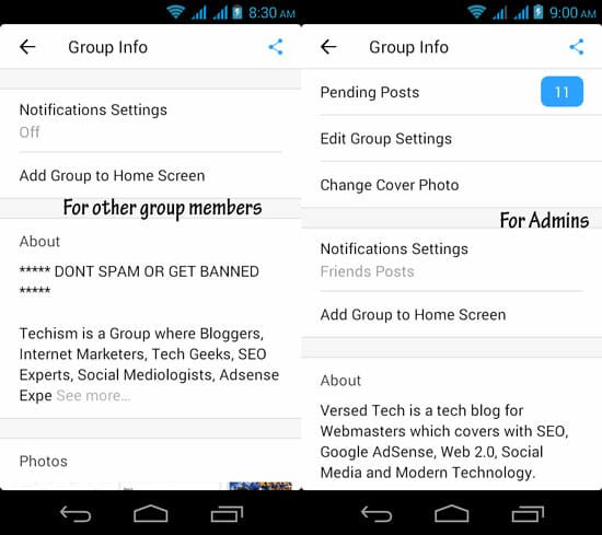 Facebook Groups Settings