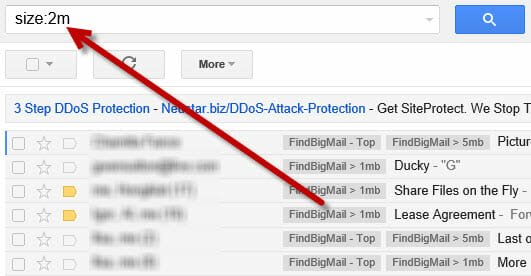 Find Big Emails - Search by size in Gmail.
