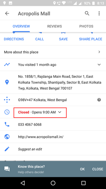 Find If A Business is Open using Google Maps