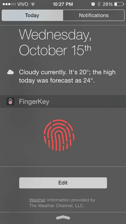 FingerKey on iOS Widget