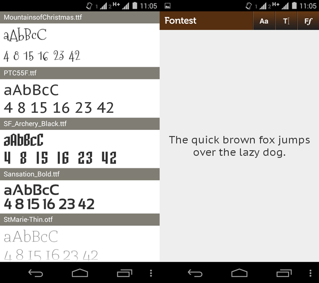 Fontest app for android