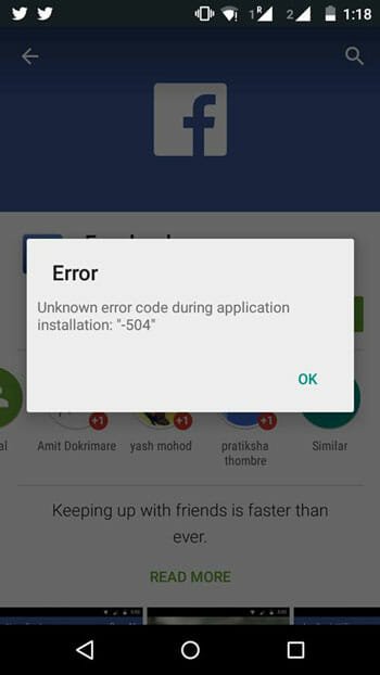 Google Play 504 error