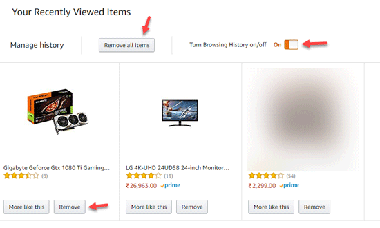 How to Clear Amazon Search History