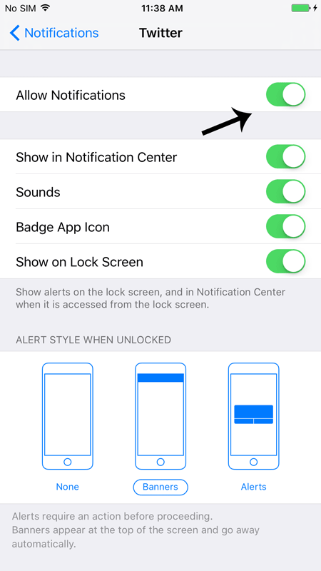 Disable Particular App Notification in iOS 9
