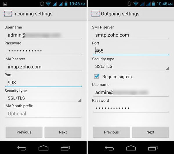 How to Set up Zoho Mail on Android Manually