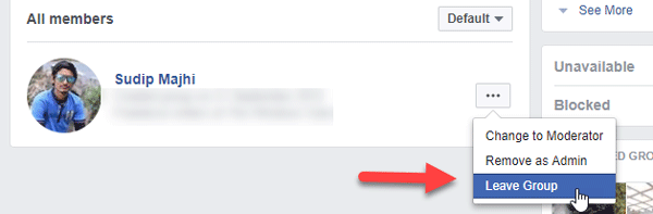 How to delete Facebook group from the Web version or PC