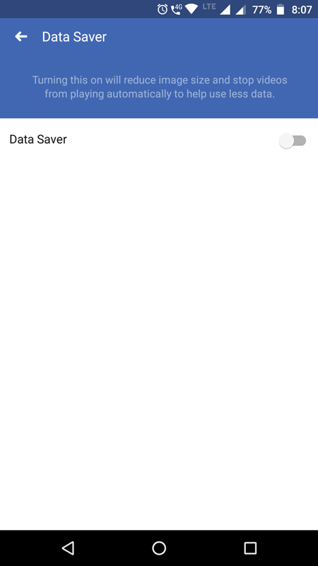 How to enable data saver in Facebook