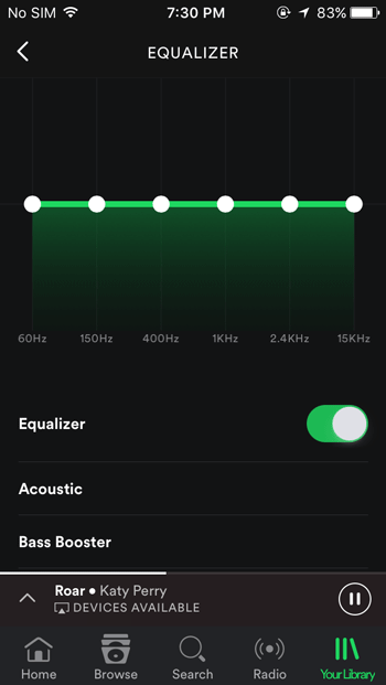 How to setup EQ of Spotify for iOS
